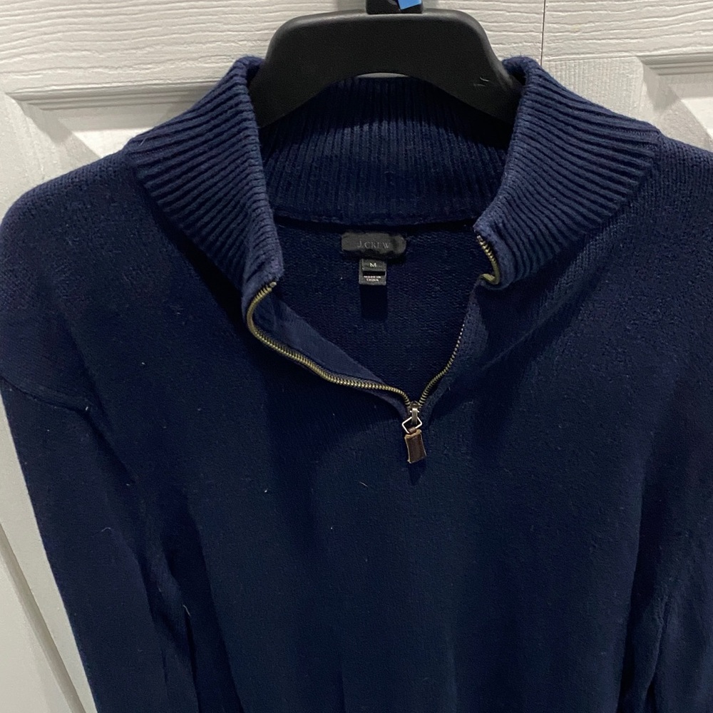 J. Crew Dark Blue Zip-Up Sweater